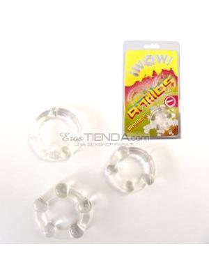 ANILLOS WOW  TRANSPARENTES (3 PZAS)