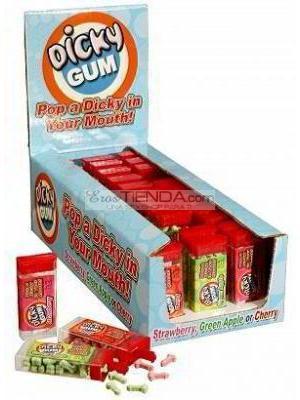 descripción chicles con forma de pene sabores de fresa manzana