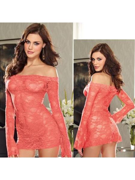 4208 TUNIC AND THONG CORAL SMALL