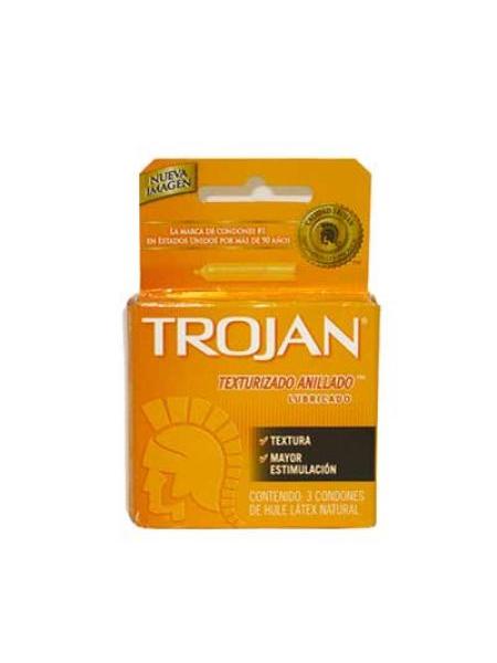 TROJAN TEXTURIZADO ANILLADO LUBRICADO