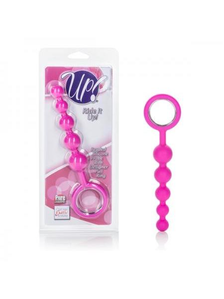 BOLAS ANALES UP! RIDE IT UP! BEADS SILICONE PROBE - PINK